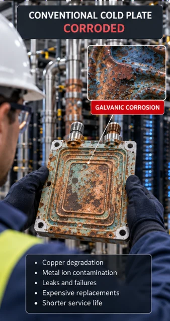 Conventional cold plate corrosion